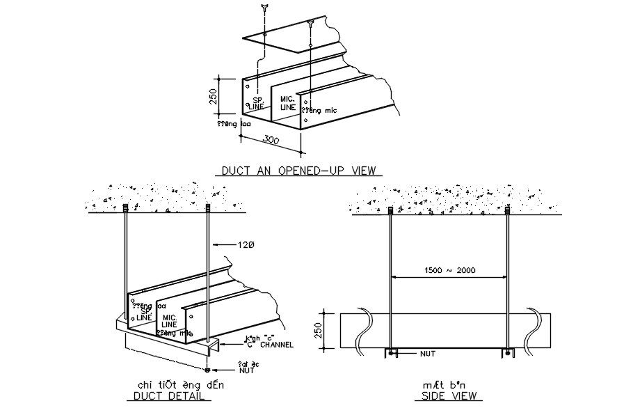Duct detail drawing in AutoCAD 2D, dwg file, CAD file