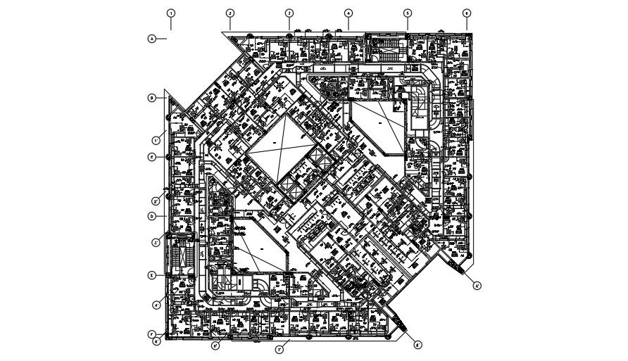 Ducting layout system for office building.