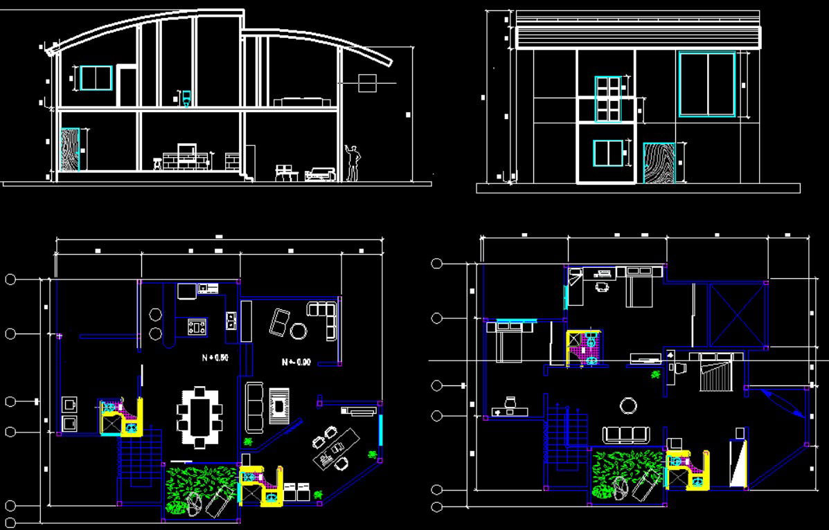 Duplex 2000 square foot house plan for 3 bedrooms