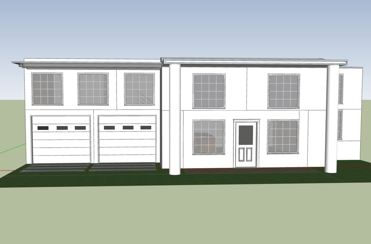 Modern Duplex 4 Bedroom Bungalow Design With Garden Garage Layout