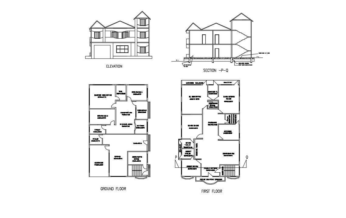 Duplex Home Plans In DWG File