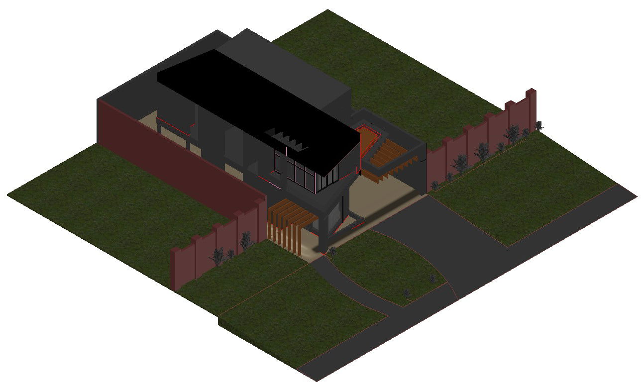 Duplex House 3D Model with Elevation and Floor Plan Details