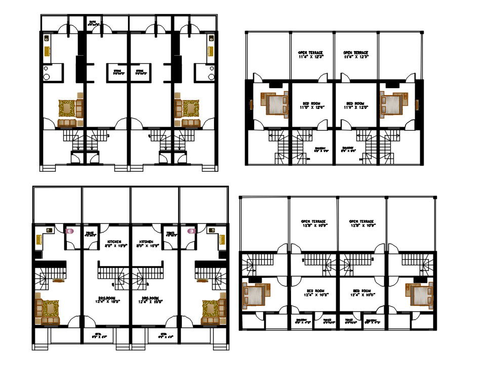 Duplex House Plan DWG File