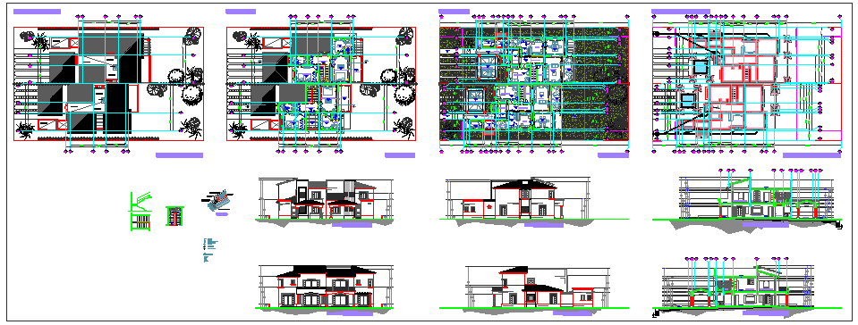 Duplex type house design drawing
