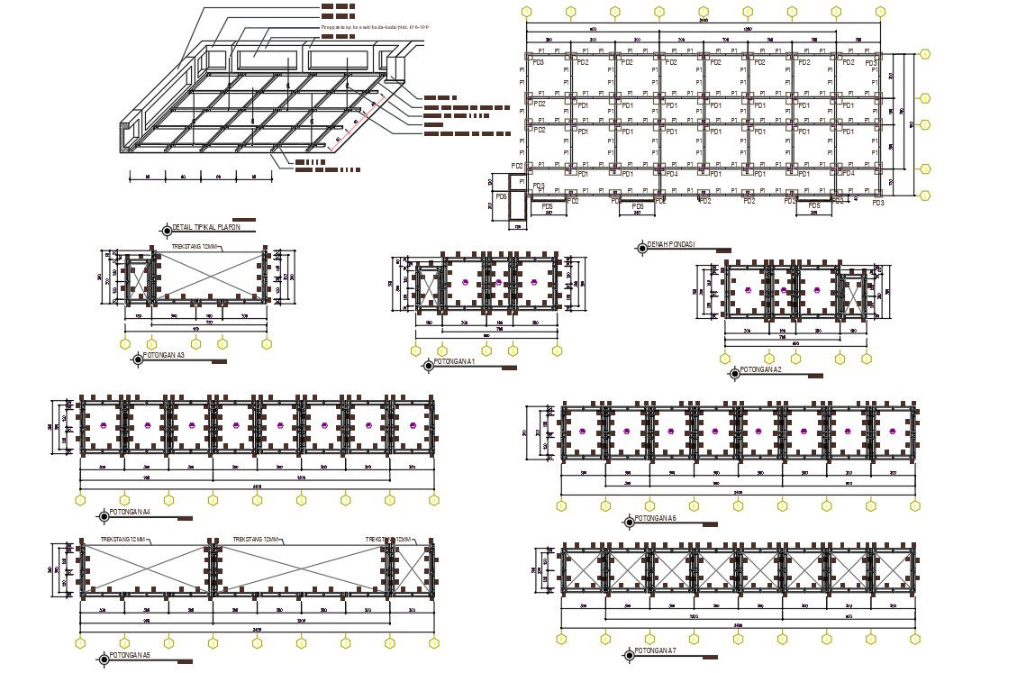Duplex House Construction Working Plan Drawing