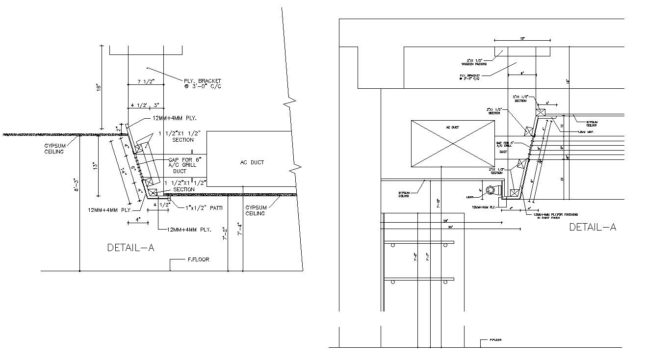 Dwg file of construction detail of ceiling