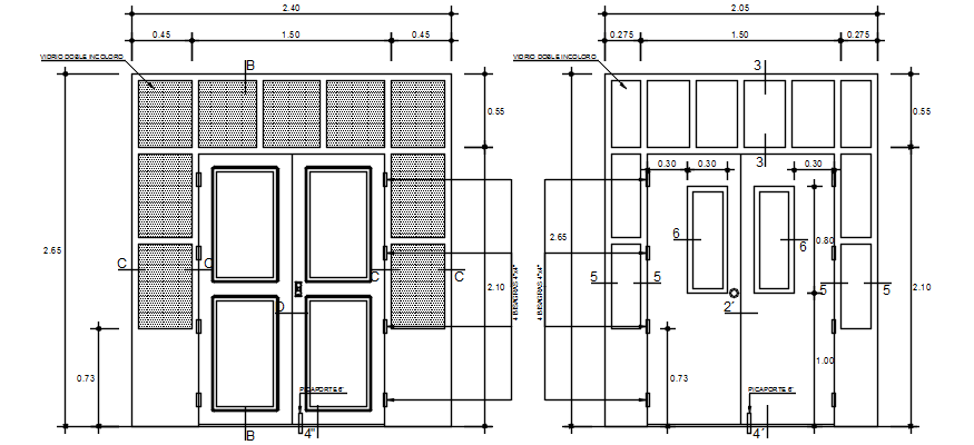 Dwg file of door design