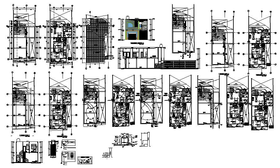 Dwg file of residence with elevations