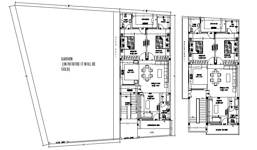 Dwg file of residence with furniture detail 