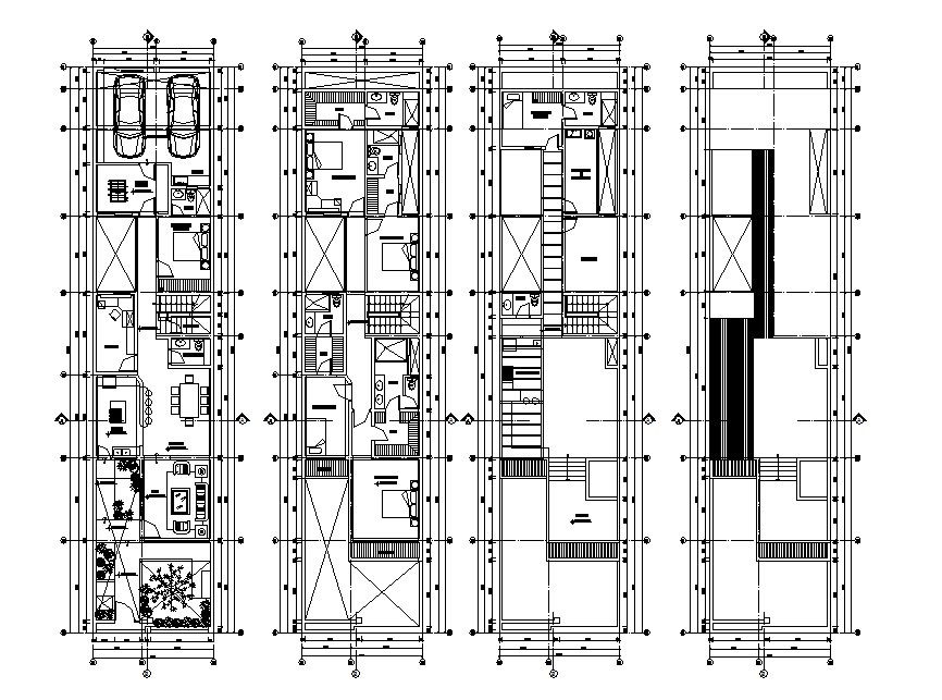 Dwg file of residential bungalow