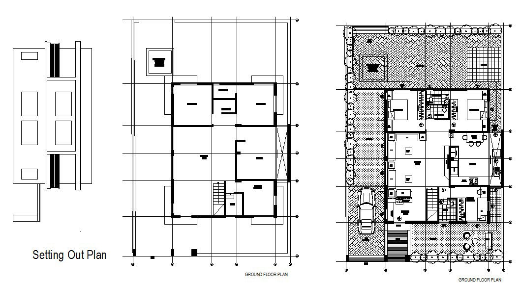 Dwg file of residential bungalow