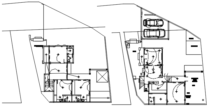 Dwg file of residential bungalow electrical plan