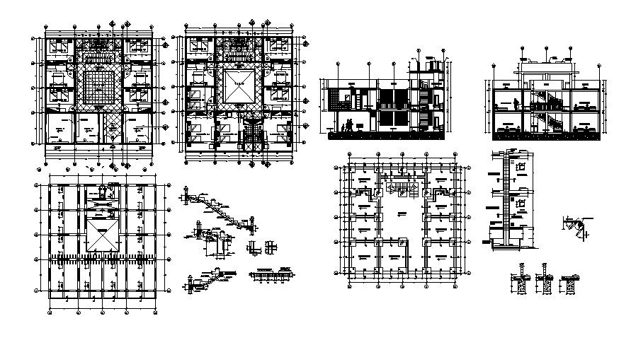 Dwg file of residential house with elevations