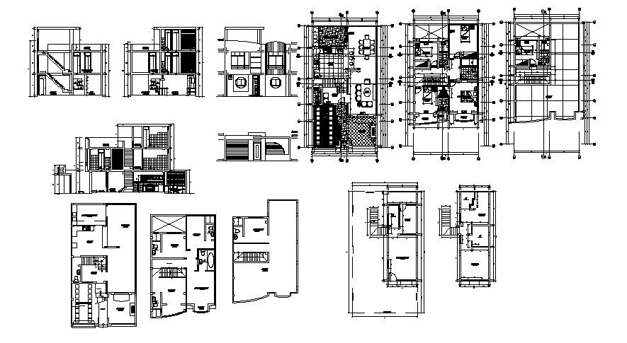 Dwg file of residential house with sections