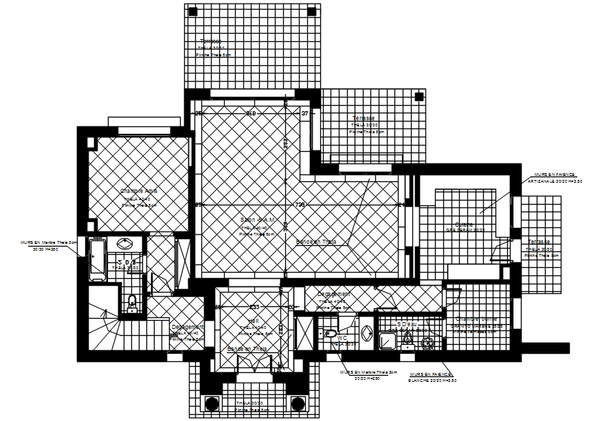 Dwg file of residential villa layout