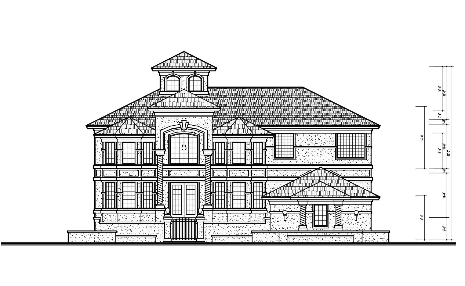 Dwg file of the bungalow with detail dimension
