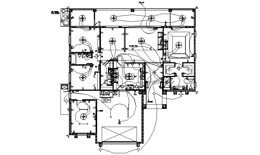 Dwg file of the electric layout plan of residence house