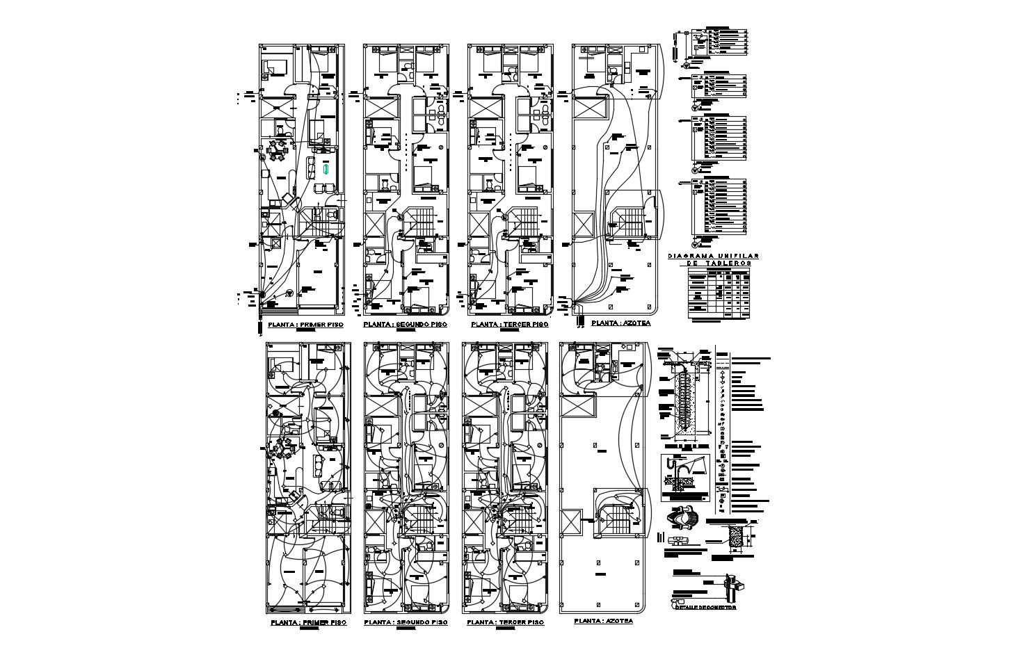 Dwg file of the residential house with detail dimension