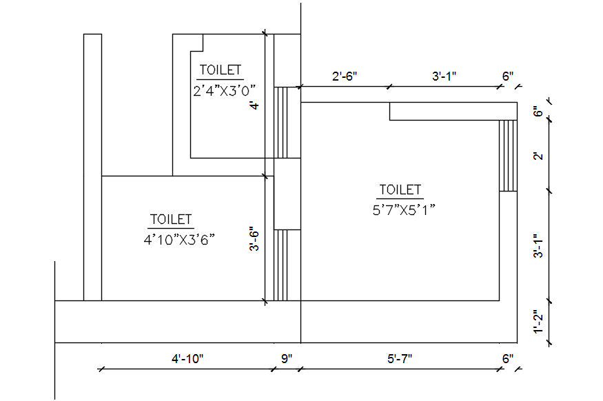 Toilet Layout In AutoCAD File