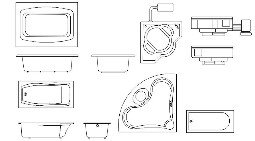 Dwg file of sanitary ware in AutoCAD 2D drawing, dwg file, CAD file