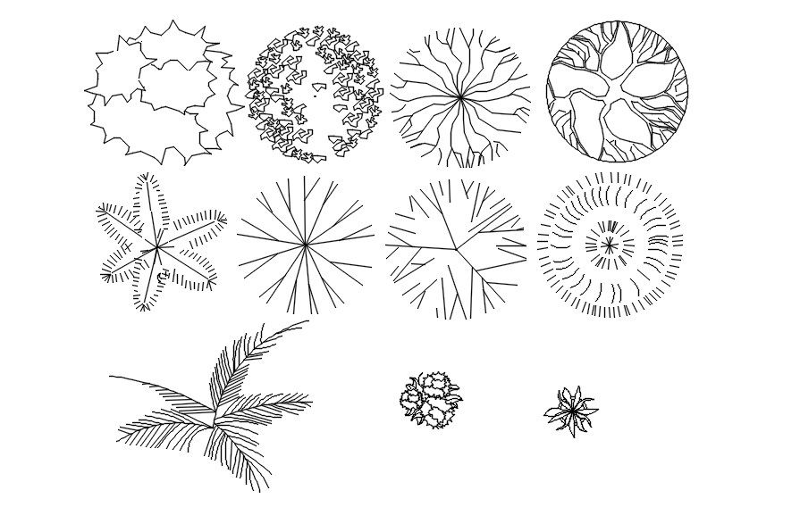 Dwg file of trees blocks in 2D drawing, AutoCAD drawing, CAD file