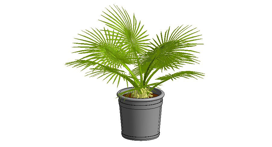 Dynamic 3d plant elevation with ceramic pot cad block details dwg file