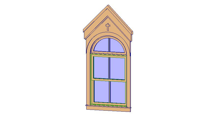 Dynamic church window 3d block cad drawing details skp file