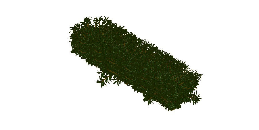 Dynamic flower bush 3d cad drawing details dwg file