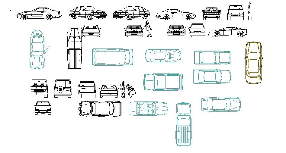 Dynamic luxuries car block cad drawing details dwg file