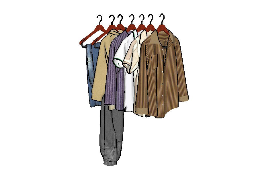 Dynamic multiple clothes and coat 3d blocks cad drawing details dwg file