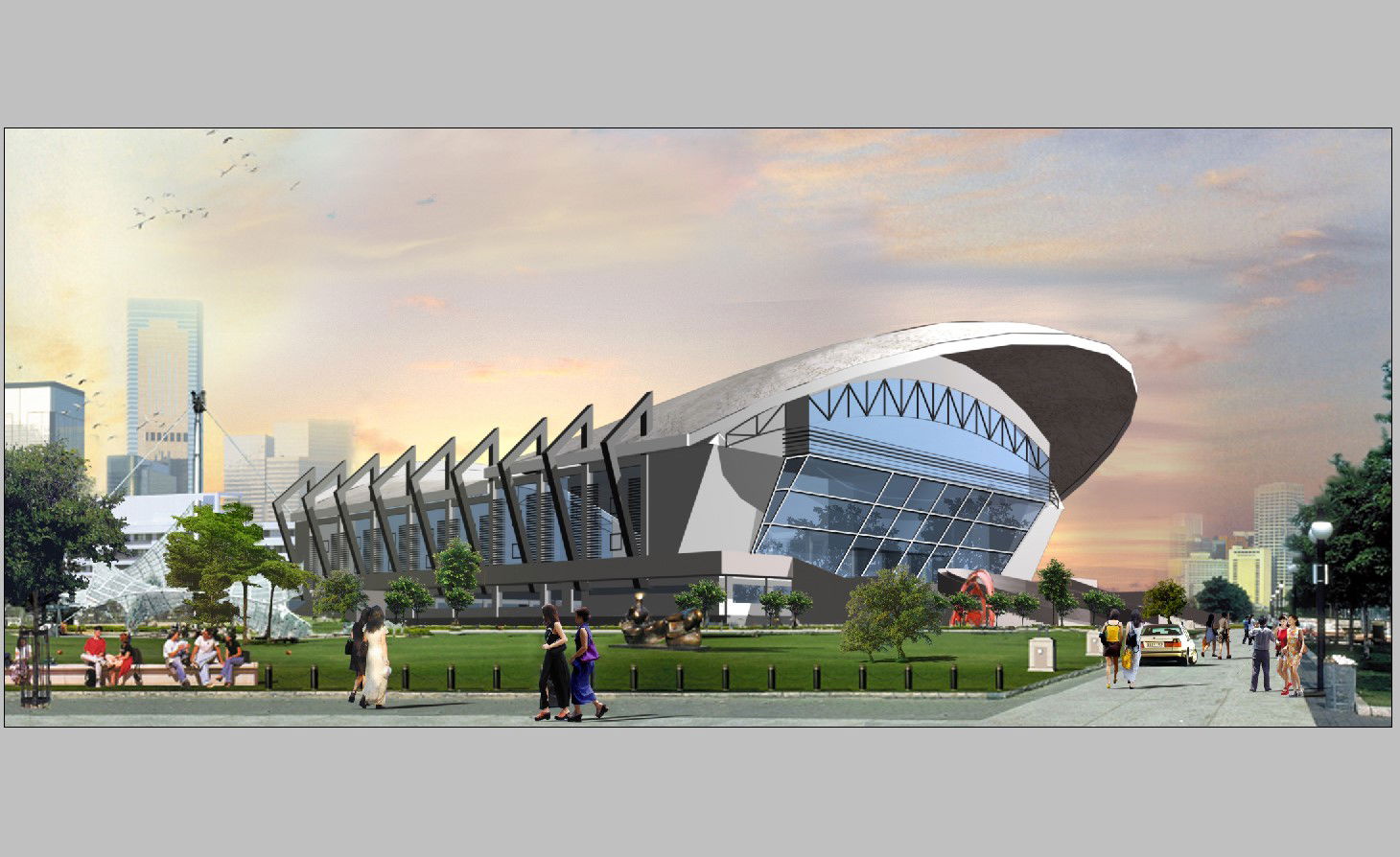 Dynamic Shopping Mall 3D CAD DWG File for Construction Projects