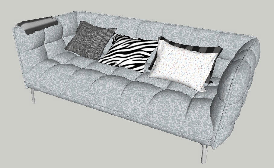 Dynamic single couch type sofa 3d elevation cad block details skp file