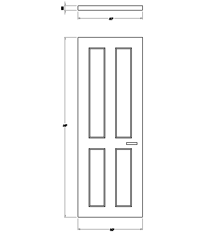 Dynamic single door block design dwg file