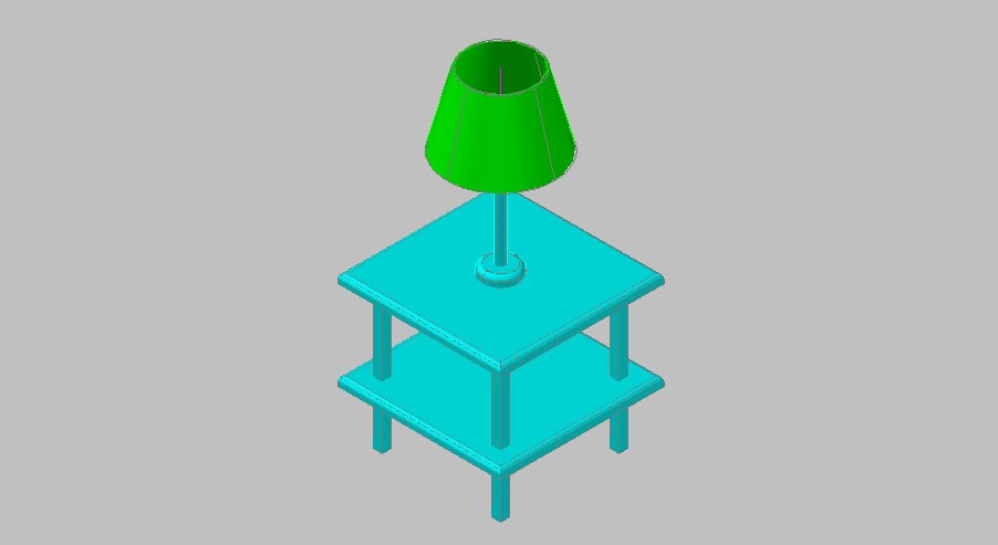 Dynamic table and lamp 3d drawing details skp file