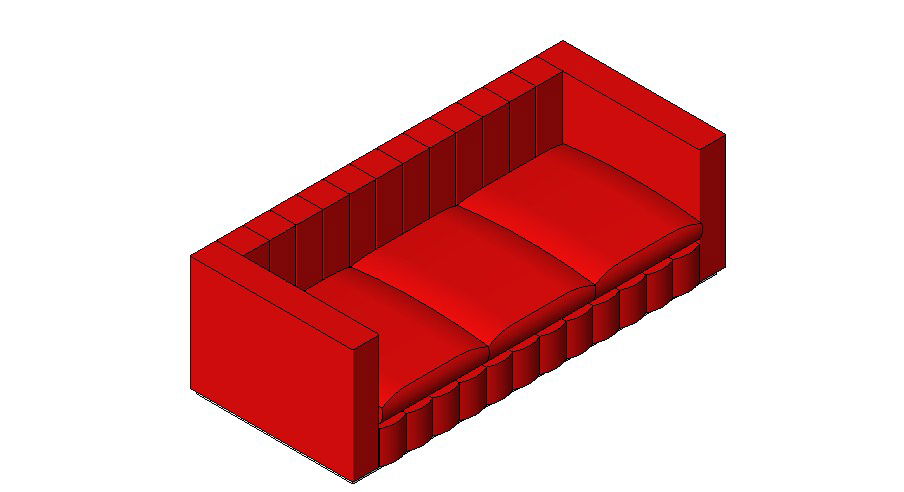 Dynamic three seated sofa set block 3d cad drawing details skp file