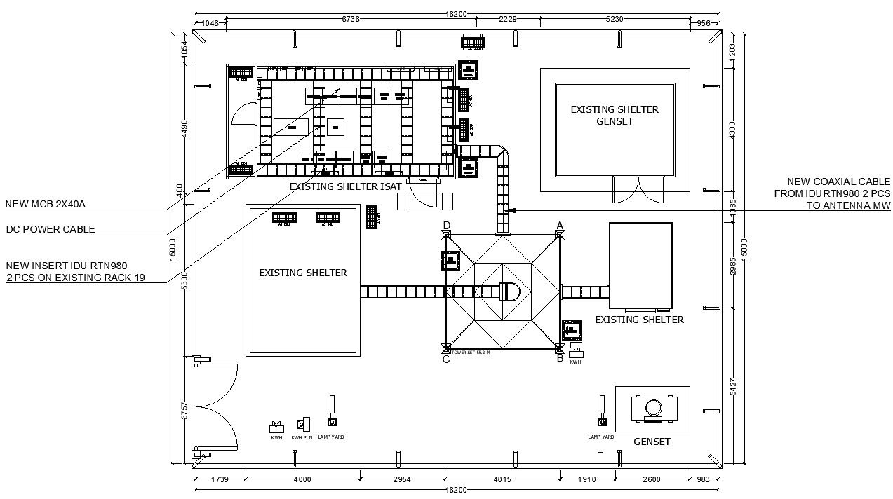 EXISTING SHELTER ISAT details in AutoCAD, dwg file.
