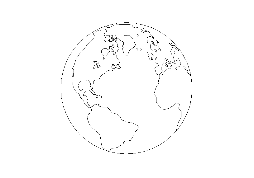 Earth Map detailed dwg files