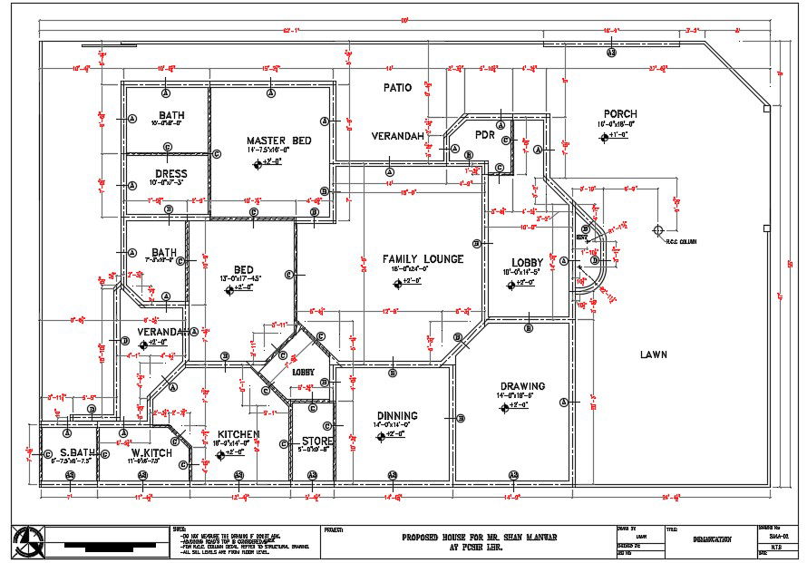 East Facing House Layout Plan AutoCAD Drawing DWG File