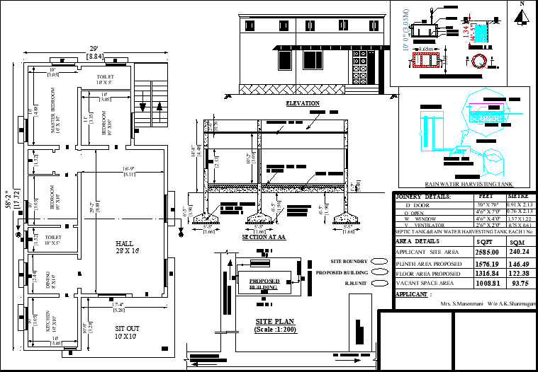East-facing 29'X58' 2bhk house plan as per Vastu Shastra is given in this drawing file. Download Autocad DWG and PDF file format of this house plan.