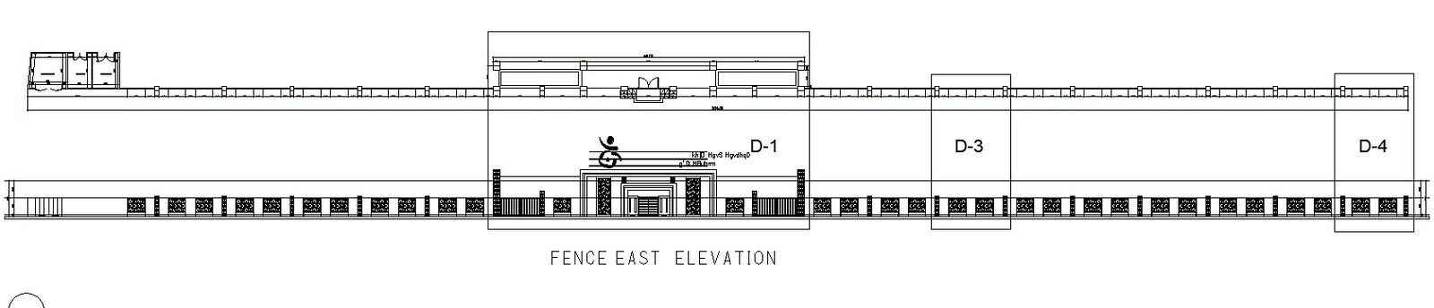 East side elevation of fence in detail AutoCAD 2D drawing, CAD file, dwg file