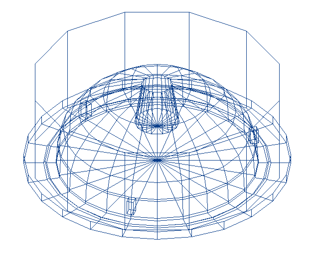 Easy_0 degree spherical structure design 3d wire frame view dwg file