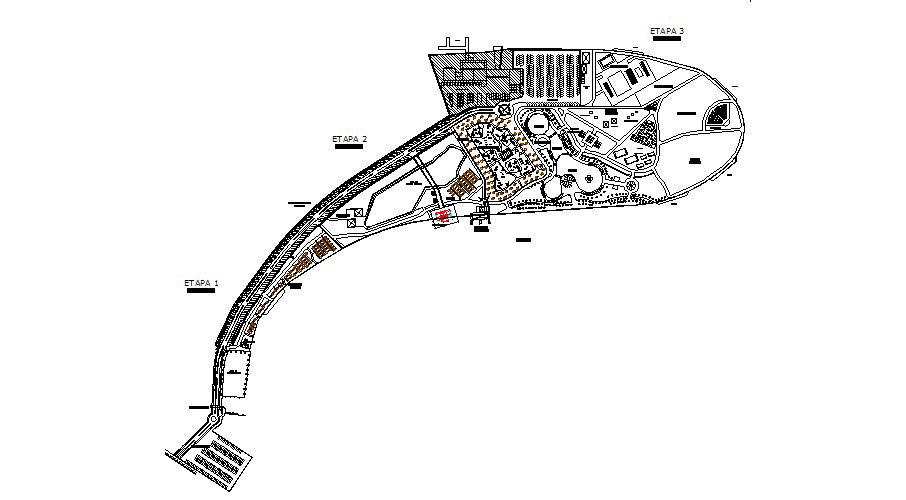 Eco family park landscaping structure cad drawing details dwg file