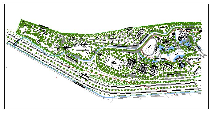 Eco logical garden landscaping details dwg file