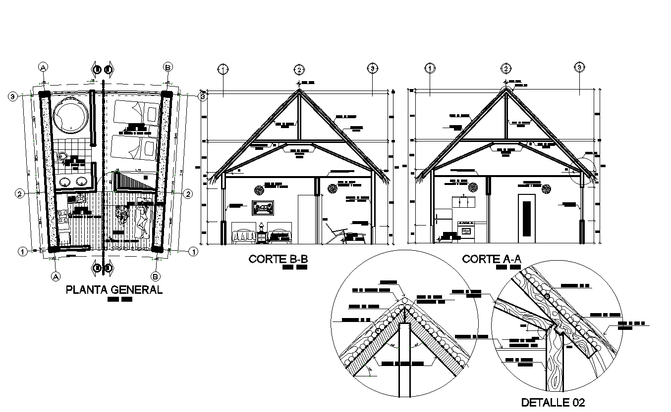 Eco-logical resort plan detail dwg file,