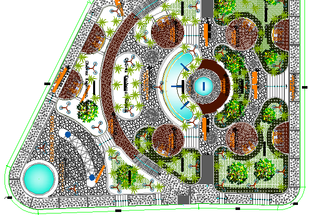 Ecological Public Park Architecture Design & Structure Details dwg file.