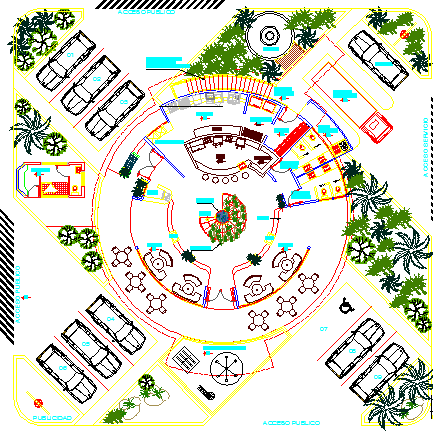 Ecological Restaurant Fast Food Section and Structure Details dwg file