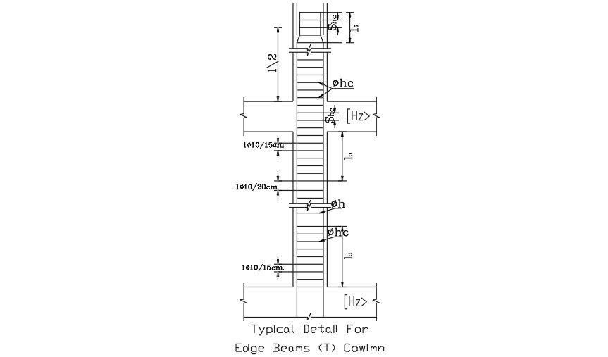 Edge beam detail AutoCAD drawing