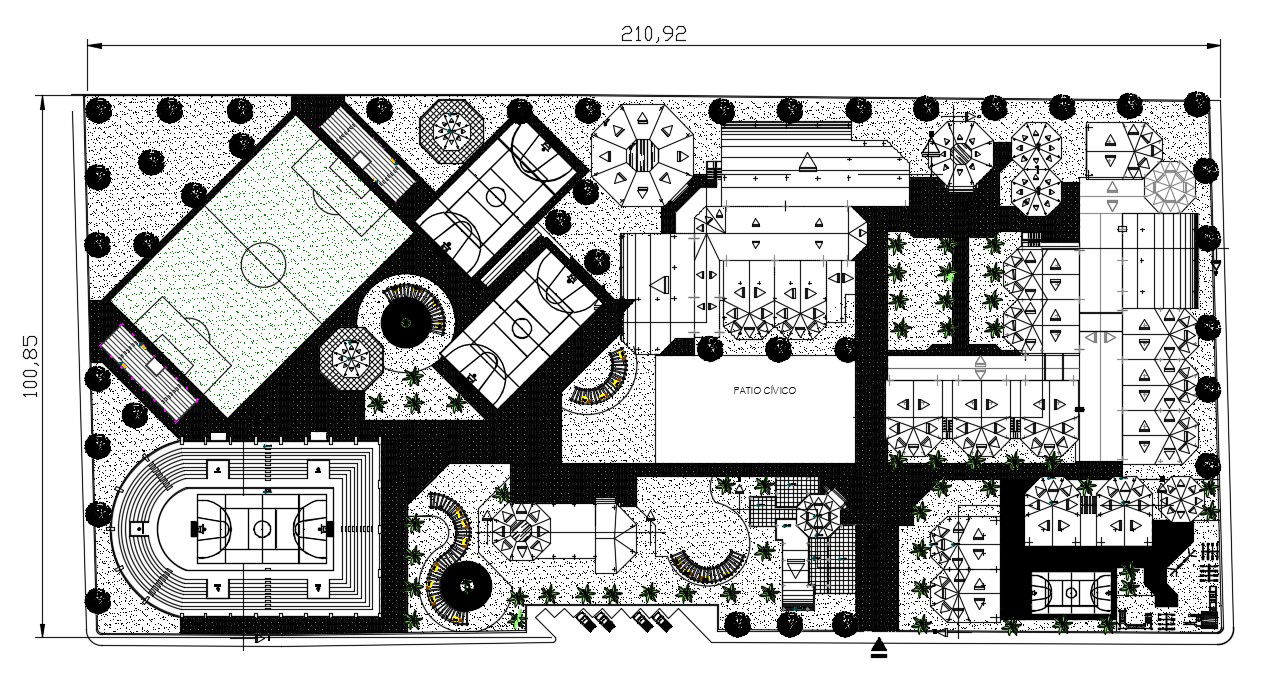 School building design in AutoCAD file