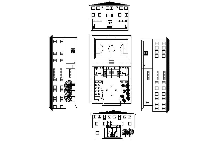 Institute Building Design In AutoCAD File