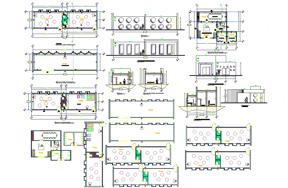 Educational institute interiors detail and design in autocad dwg files